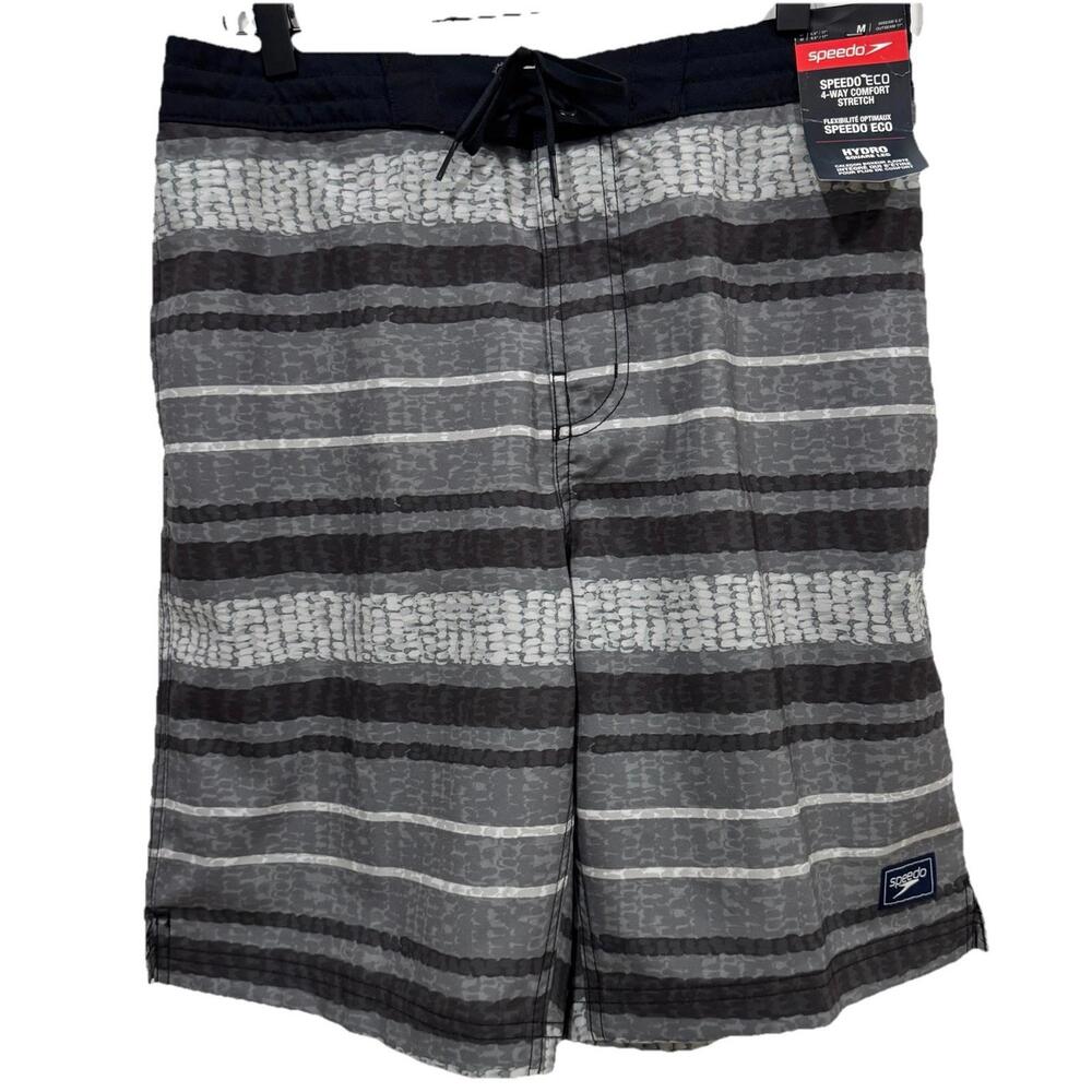 Men’s Speedo Comfort Stretch UPF 50+ Gray Swim ‎ Shorts Medium M NWT
